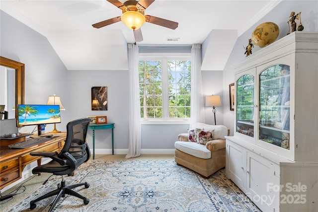 738 Rocky Hollow Trl, Clover, SC 29710 - office space featuring baseboards and a ceiling fan