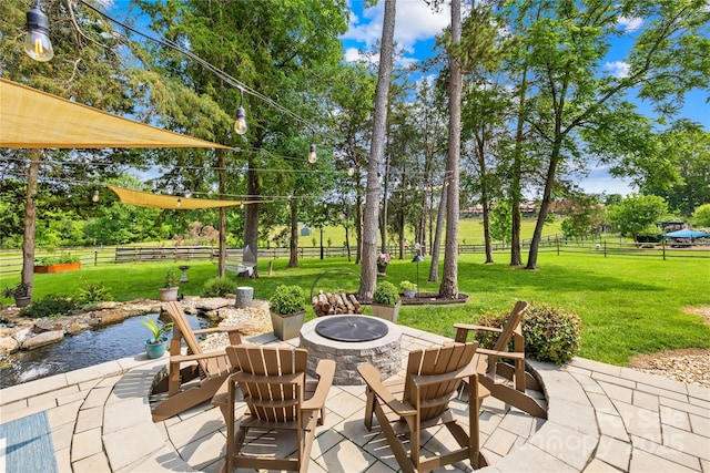 738 Rocky Hollow Trl, Clover, SC 29710 - view of patio / terrace featuring a fire pit