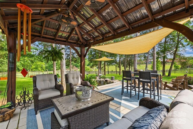 738 Rocky Hollow Trl, Clover, SC 29710 - view of patio / terrace with an outdoor hangout area, a gazebo, and outdoor dining area
