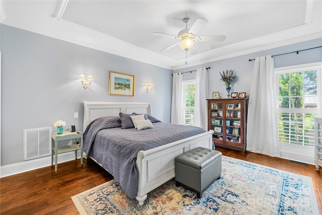 738 Rocky Hollow Trl, Clover, SC 29710 - bedroom with wood-type flooring, crown molding, and ceiling fan