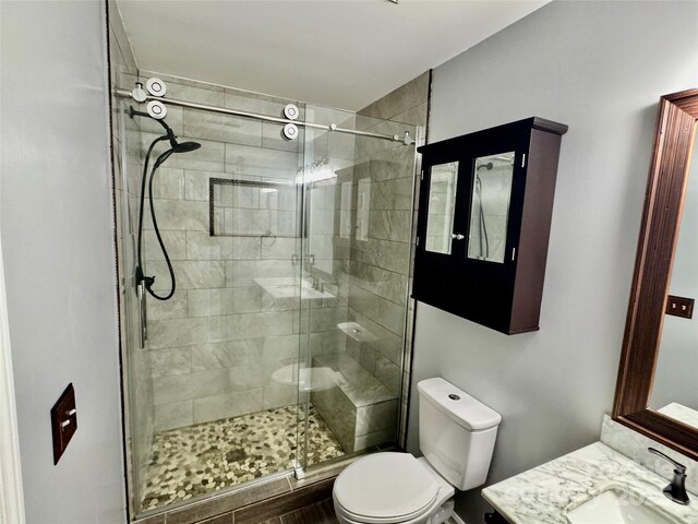117 Chandler Dr, Mocksville, NC 27028 - bathroom featuring toilet, a shower stall, and vanity