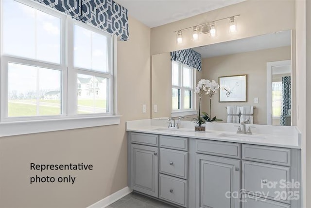 1817 Ab Moore Jr Dr Unit 3240, Indian Trail, NC 28079 - bathroom featuring double vanity and baseboards