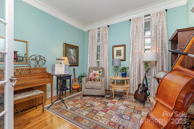 9210 Ginhouse Ln, Charlotte, NC 28277 - living area featuring ornamental molding and wood finished floors