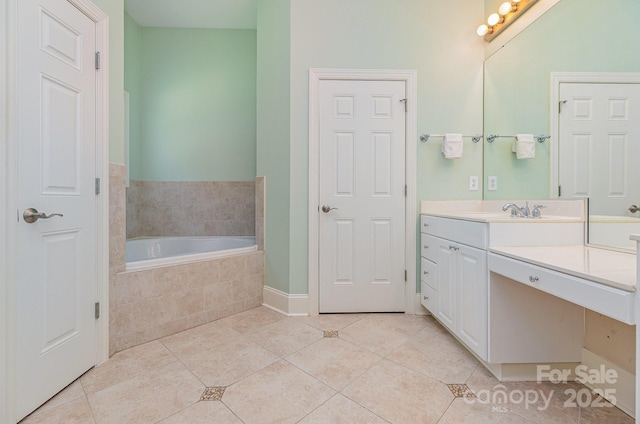 9210 Ginhouse Ln, Charlotte, NC 28277 - bathroom with a bath, tile patterned floors, and vanity