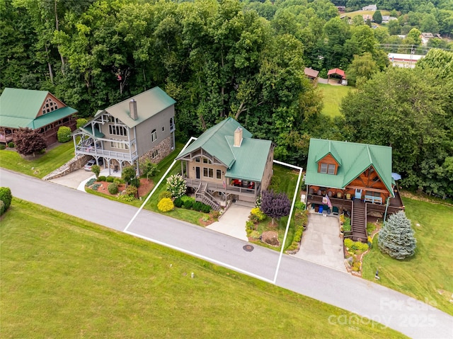 649 Panoramic Loop, Maggie Valley, NC 28751 - aerial view of property and surrounding area featuring property boundaries highlighted