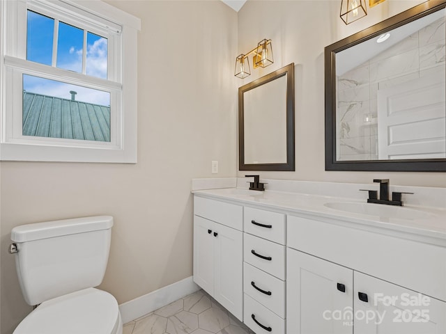 108 Le-An-Hurst Rd, Asheville, NC 28803 - bathroom featuring marble finish flooring, double vanity, and a marble finish shower