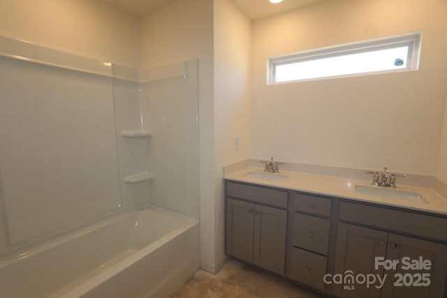 222 Harpers Run Ln, Matthews, NC 28104 - full bathroom featuring double vanity and shower / washtub combination