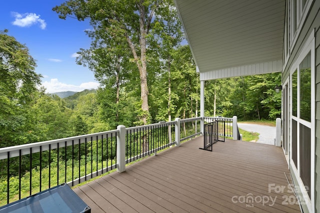 771 Sally Gap Rd, Old Fort, NC 28762 - wooden deck with a view of trees
