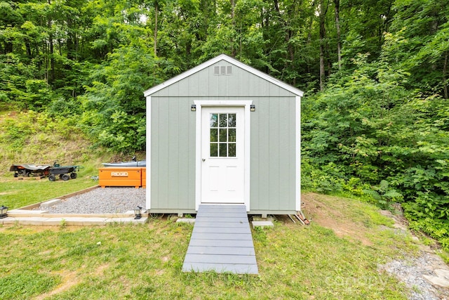 771 Sally Gap Rd, Old Fort, NC 28762 - view of shed with a wooded view