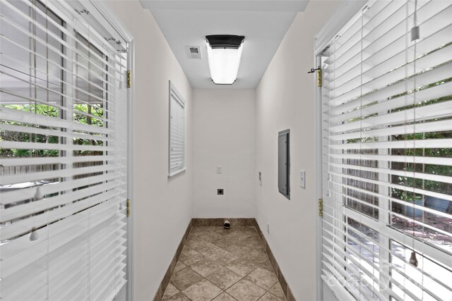 2813 Hilliard Dr, Charlotte, NC 28205 - hallway featuring baseboards and electric panel