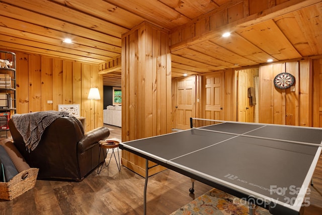 2255 Wolf Laurel Rd, Mars Hill, NC 28754 - playroom with wood ceiling, wood walls, and wood finished floors