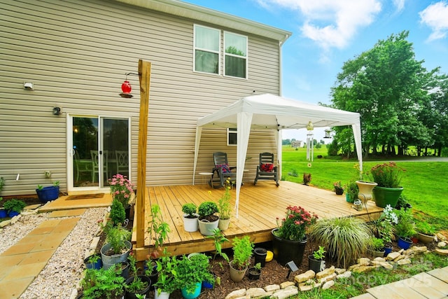 124 Vintage Woods Ct, Shelby, NC 28150 - wooden terrace with a gazebo and a lawn