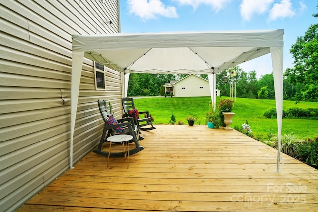 124 Vintage Woods Ct, Shelby, NC 28150 - deck with a lawn and view of scattered trees