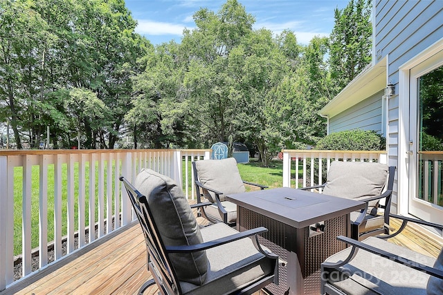 1011 Bydeford Ct, Matthews, NC 28105 - deck featuring a yard and view of scattered trees