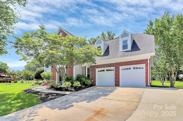 1011 Bydeford Ct, Matthews, NC 28105 - view of front of property featuring brick siding, a garage, a front yard, and driveway