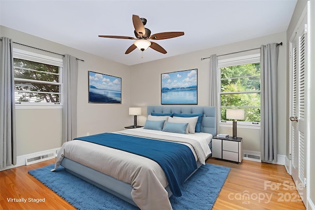 3939 Sheffield Dr, Charlotte, NC 28205 - bedroom featuring light wood finished floors and a ceiling fan