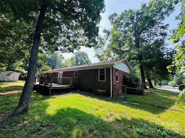 316 Meadowood Cir, Kannapolis, NC 28081 - rear view of property featuring brick siding and a deck