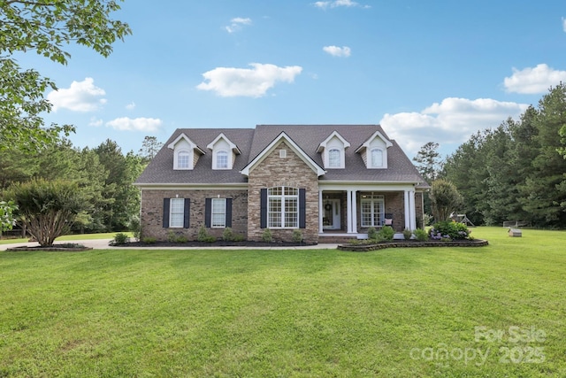 2018 Whiskery Ct, York, SC 29745 - view of front of property with brick siding, a front lawn, and covered porch