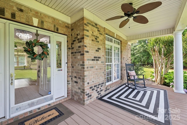 2018 Whiskery Ct, York, SC 29745 - wooden porch with ceiling fan