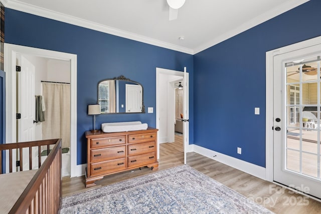 2018 Whiskery Ct, York, SC 29745 - bedroom featuring wood finished floors, crown molding, multiple windows, and ceiling fan