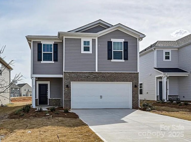 213 Jp Dr, Albemarle, NC 28001 - view of front of property with brick siding, concrete driveway, and an attached garage