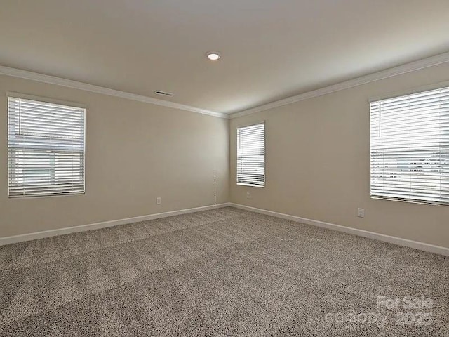 213 Jp Dr, Albemarle, NC 28001 - carpeted empty room featuring ornamental molding, baseboards, and recessed lighting