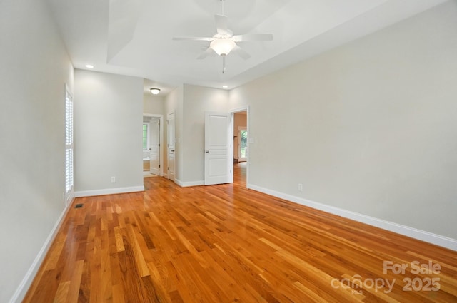3735 Gordon St, Terrell, NC 28682 - spare room with light wood finished floors, ceiling fan, recessed lighting, and baseboards