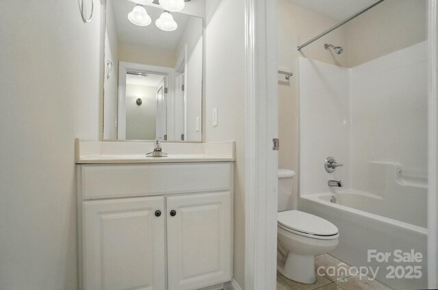 3735 Gordon St, Terrell, NC 28682 - bathroom with toilet, shower / bathtub combination, vanity, and tile patterned flooring