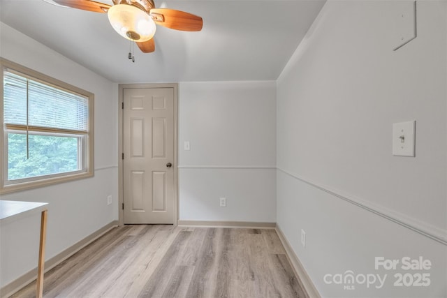1598 Claybank Rd, West Jefferson, NC 28694 - unfurnished room featuring light wood-type flooring, ceiling fan, and baseboards