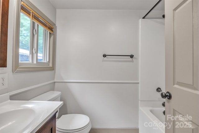 1598 Claybank Rd, West Jefferson, NC 28694 - bathroom with toilet, vanity, and shower / tub combination