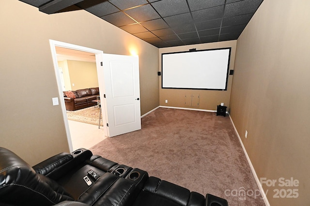 6302 Dwayne Starnes Dr, Hickory, NC 28602 - carpeted cinema room featuring baseboards and a paneled ceiling