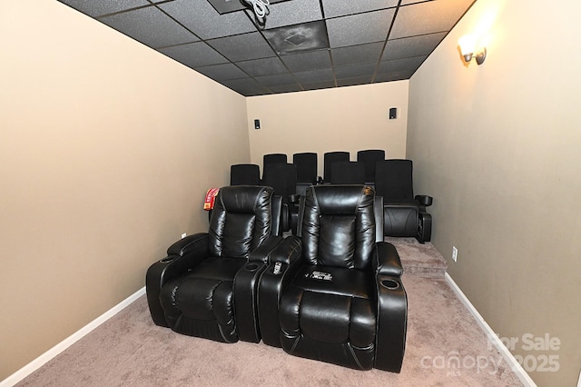 6302 Dwayne Starnes Dr, Hickory, NC 28602 - carpeted cinema room featuring baseboards and a drop ceiling