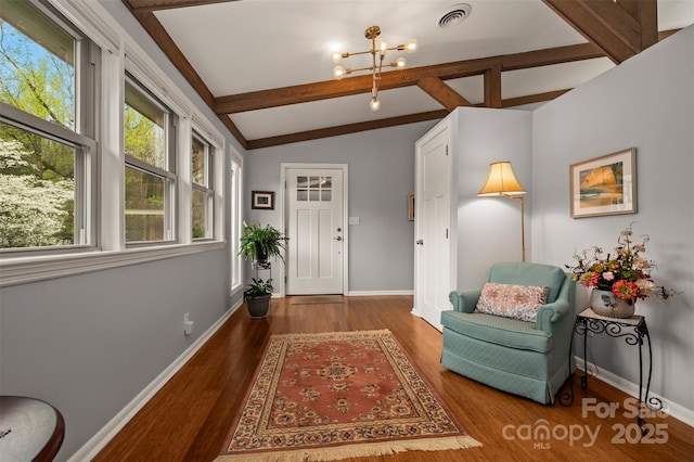 44 Jervey Rd Unit 3A, Tryon, NC 28782 - entrance foyer featuring baseboards, wood finished floors, and a chandelier