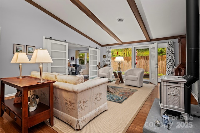 44 Jervey Rd Unit 3A, Tryon, NC 28782 - living area with a wood stove and wood finished floors