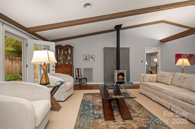 44 Jervey Rd Unit 3A, Tryon, NC 28782 - living area with a wood stove and baseboards