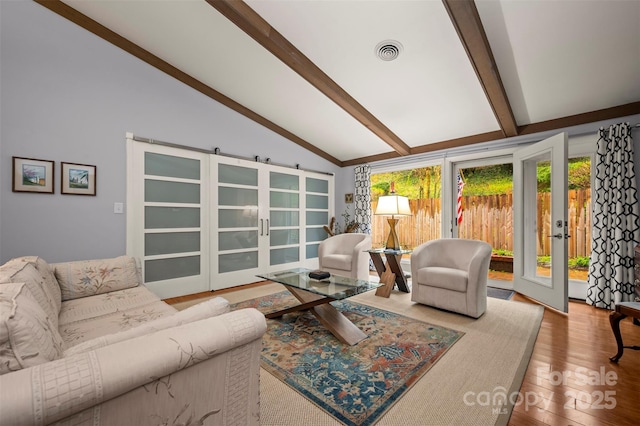 44 Jervey Rd Unit 3A, Tryon, NC 28782 - living area featuring french doors and wood finished floors