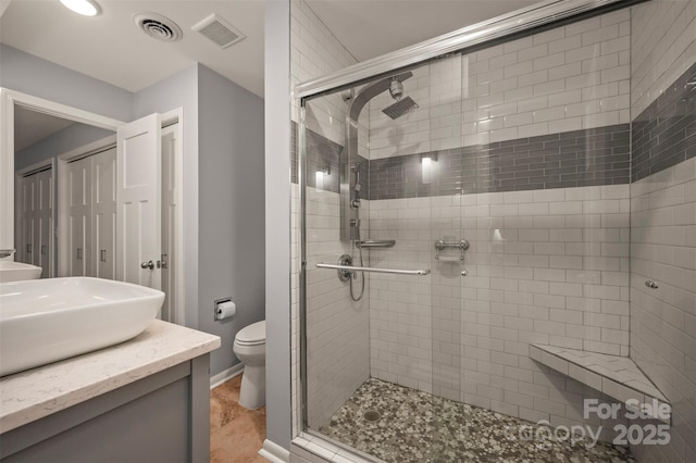 44 Jervey Rd Unit 3A, Tryon, NC 28782 - full bath featuring toilet, a stall shower, and vanity
