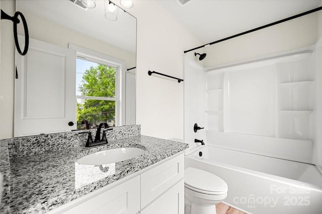 1600/1602 Bluff St, Albemarle, NC 28001 - bathroom featuring toilet, vanity, and shower / bath combination