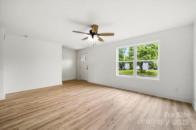 1600/1602 Bluff St, Albemarle, NC 28001 - spare room with light wood-type flooring, ceiling fan, and baseboards