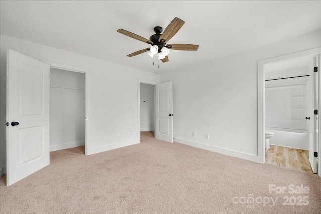 1600/1602 Bluff St, Albemarle, NC 28001 - unfurnished bedroom featuring carpet flooring, baseboards, a closet, and connected bathroom