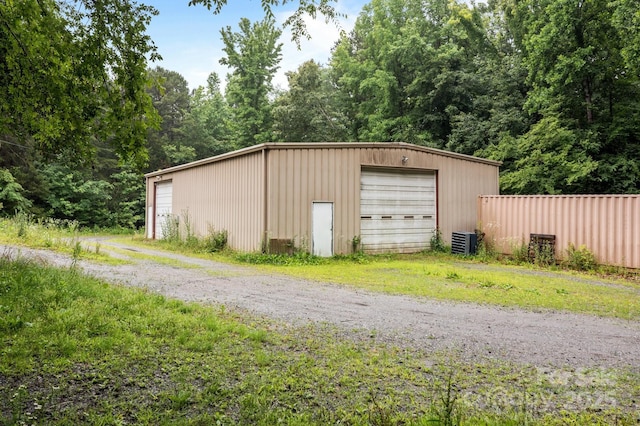 168 Pleasant Creek Dr, Cleveland, NC 27013 - detached garage featuring cooling unit