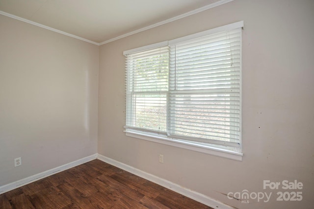 7320 Ritter Dr, Charlotte, NC 28270 - empty room with crown molding and dark wood-style floors