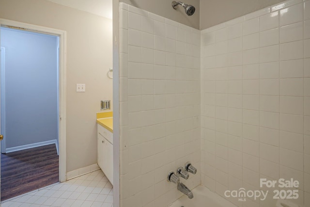 7320 Ritter Dr, Charlotte, NC 28270 - full bathroom with shower / bathtub combination, vanity, and tile patterned flooring