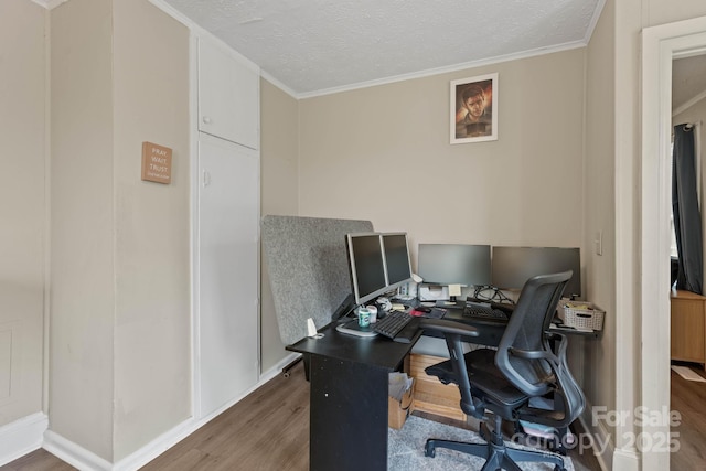 1425 3rd Street Pl NE, Hickory, NC 28601 - office space featuring wood finished floors, ornamental molding, a textured ceiling, and baseboards