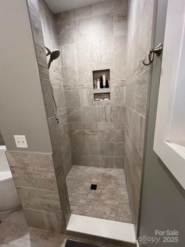 49 S Sundrops Trl, Cullowhee, NC 28723 - bathroom featuring tiled shower and toilet
