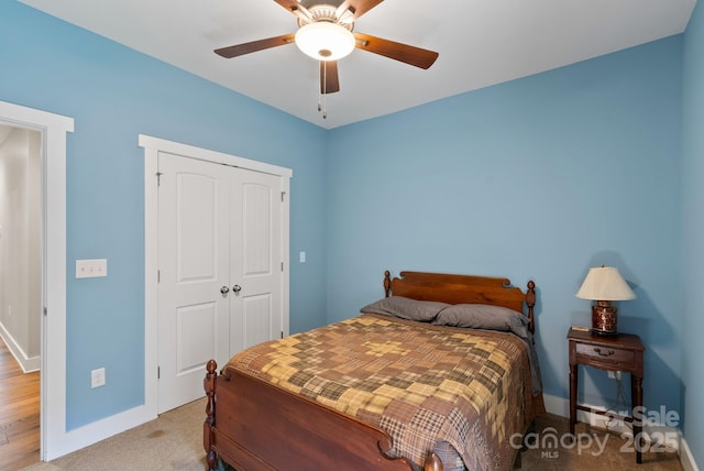 49 S Sundrops Trl, Cullowhee, NC 28723 - bedroom with a closet, ceiling fan, and carpet floors