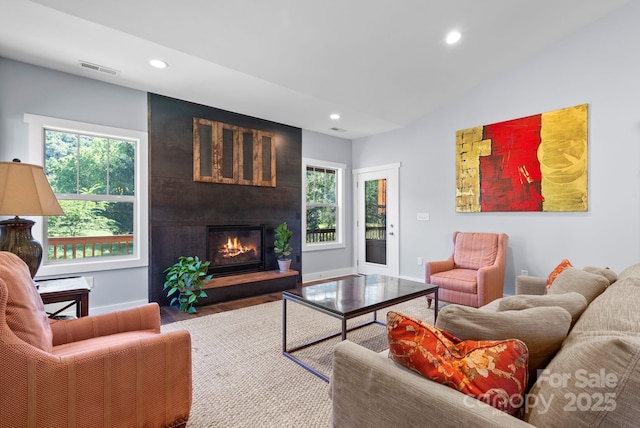 49 S Sundrops Trl, Cullowhee, NC 28723 - living room with recessed lighting, a fireplace, and wood finished floors