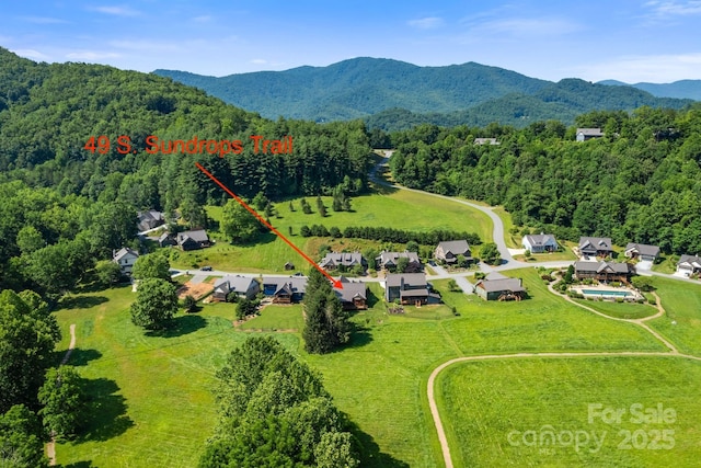 49 S Sundrops Trl, Cullowhee, NC 28723 - aerial view of a heavily wooded area and mountains