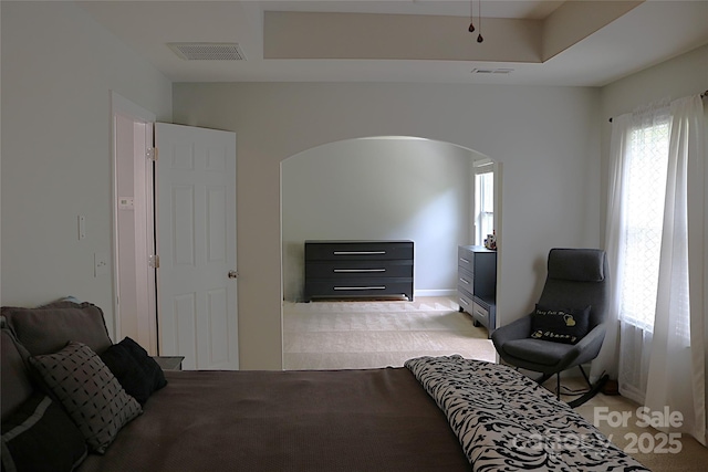 10726 Greenhead View Rd, Charlotte, NC 28262 - bedroom with light carpet and arched walkways