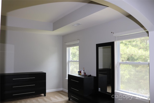 10726 Greenhead View Rd, Charlotte, NC 28262 - bedroom featuring light colored carpet and arched walkways